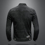 Men's Vintage Washed Denim Biker Jacket 66553709X