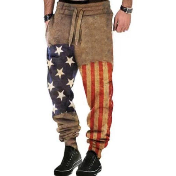Men's Casual Independence Day Flag Print Sweatpants 01072445M
