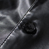 Men's Vintage Lapel Single Breasted Slim Leather Blazer 57903725M