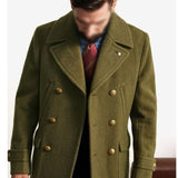 Men's Vintage Solid Color Woolen Lapel Coat 26520427Y