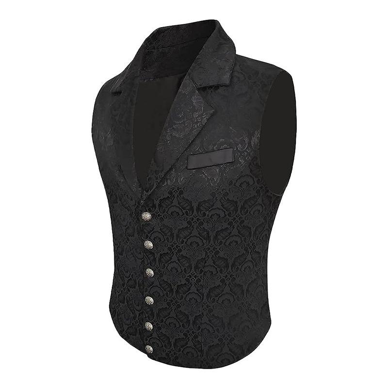 Men's Vintage Pattern Slim Single Breasted Suit Vest 05971093Z
