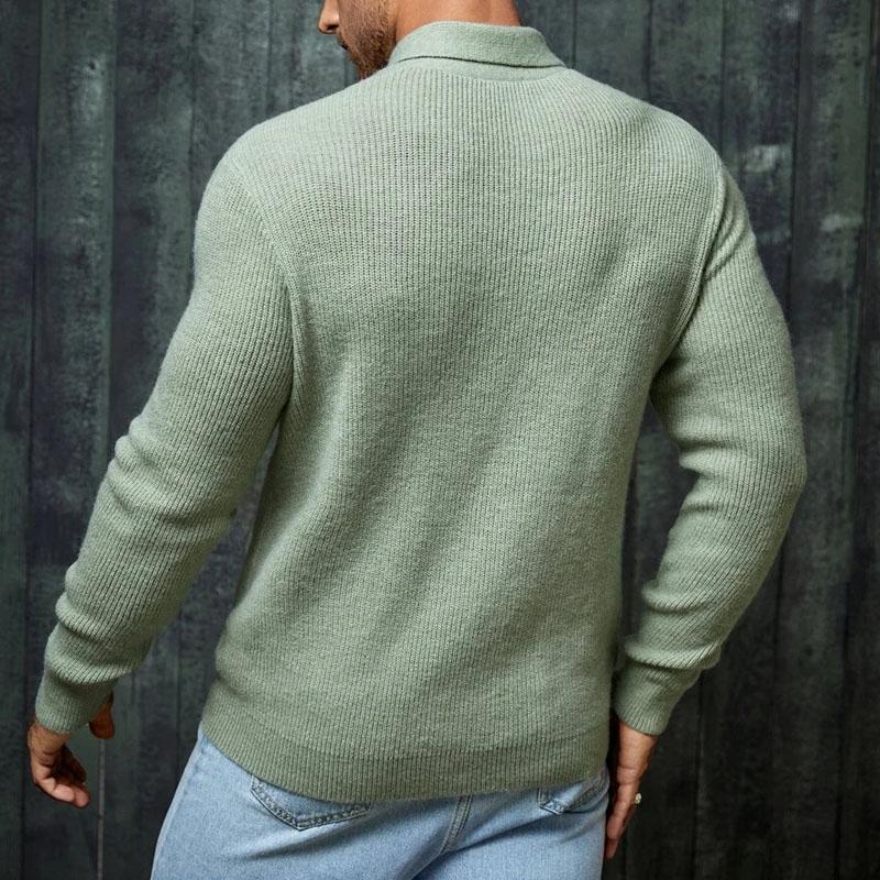 Men's Solid Color Casual Pullover Sweater 81044318X