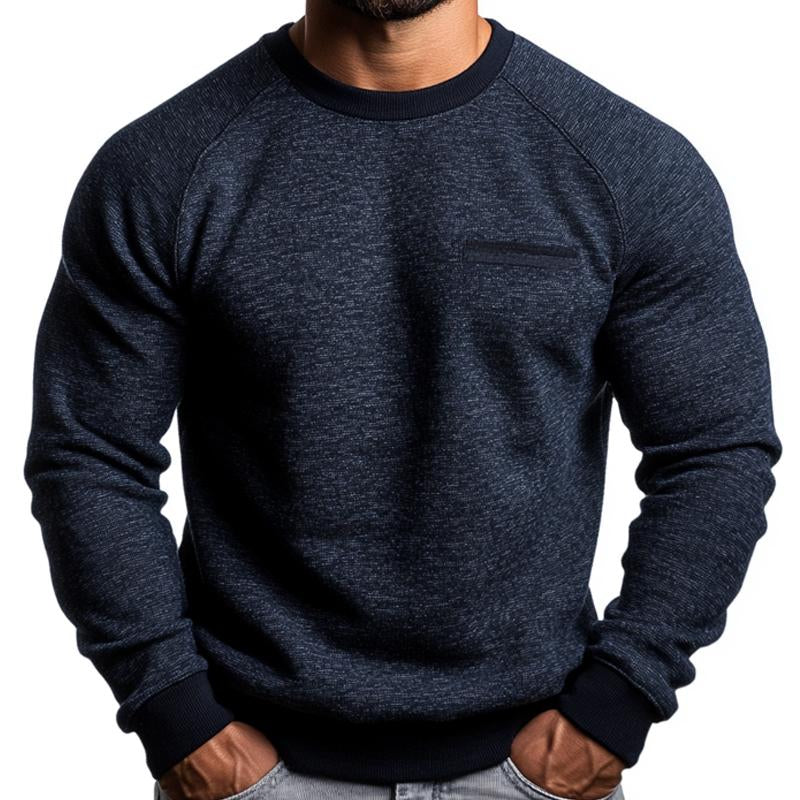 Men's Vintage Blended Crew Neck Long Sleeve Sweatshirt 07866794U