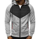Men's Cotton Splicing Casual Zipper Hooded Jacket 38428441X