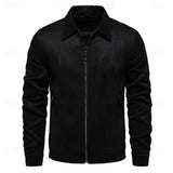 Men's Casual Simple Suede Lapel Jacket 82263531Y