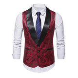 Men'S Vintage Single-Breasted Green Fruit Collar Suit Vest 57342905Y