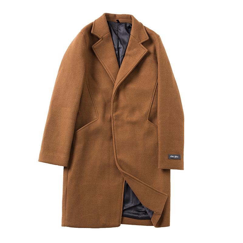 Men's Solid Color Lapel Trench Coat 97218593X