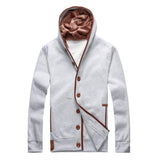 Men's Hooded Color Block Button Casual Jacket 52536576X