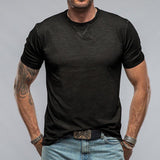 Men's Casual Cotton Solid Color Round Neck Short Sleeve T-Shirt 07674365M