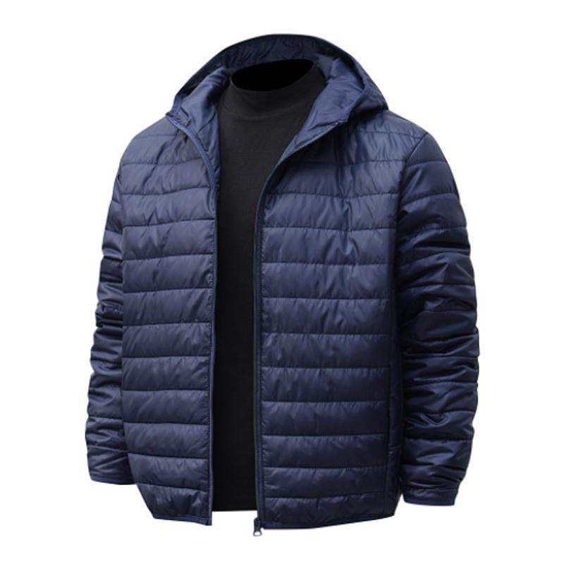 Chaqueta corta de algodón con capucha informal de color liso para hombre 22653239X