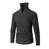Men'S Casual Solid Color Half-Zip Turtleneck Pullover Sweater  83984321Y