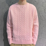 Men's Solid Loose Round Neck Long Sleeve Casual Sweater 00518258Z