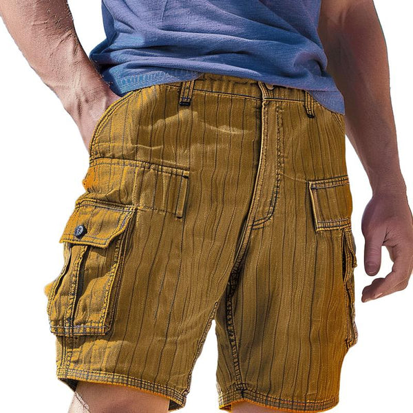Men's Striped Print Cargo Shorts 97751502X