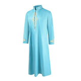 Men's Ethnic Style Stand Collar Embroidered Long Sleeve Robe 79781713M