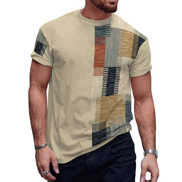 Men's Retro Ethnic Style Short-sleeved T-shirt 56159716TO