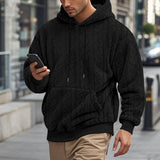 Men's Solid Color Jacquard Sports Casual Hoodie 94208625X