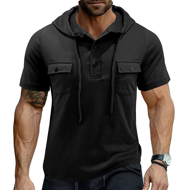 Men's Lapel Outdoor Pocket Short Sleeve POLO Shirt 29483956X