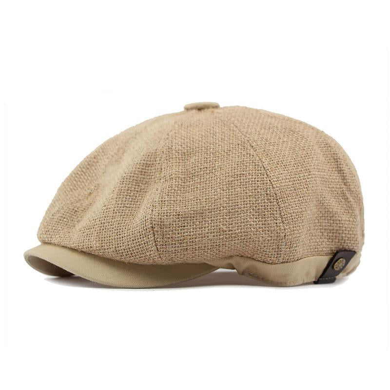 Men's Casual Linen Breathable Hollow Mesh Beret 59228075M