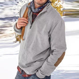 Men's Casual Solid Color Zipper Lapel Long Sleeve Sweatshirt 31386354Y