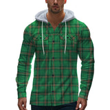 Men's Casual Plaid Hooded Flannel Multi-Pocket Shirt Jacket 69038680X