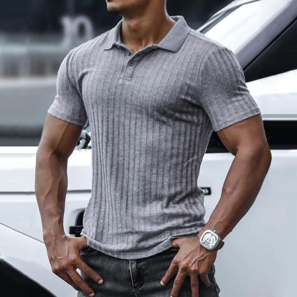 Men's Casual Slim Fit Muscle Short Sleeve Polo Shirt 55539149TO