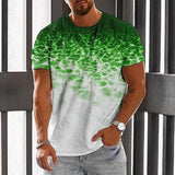 Men's Gradient Print Pullover Round Neck T-Shirt 99791523X