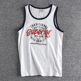 Men's Vintage Lettered Coconut Print Cotton Tank Top 98731294M