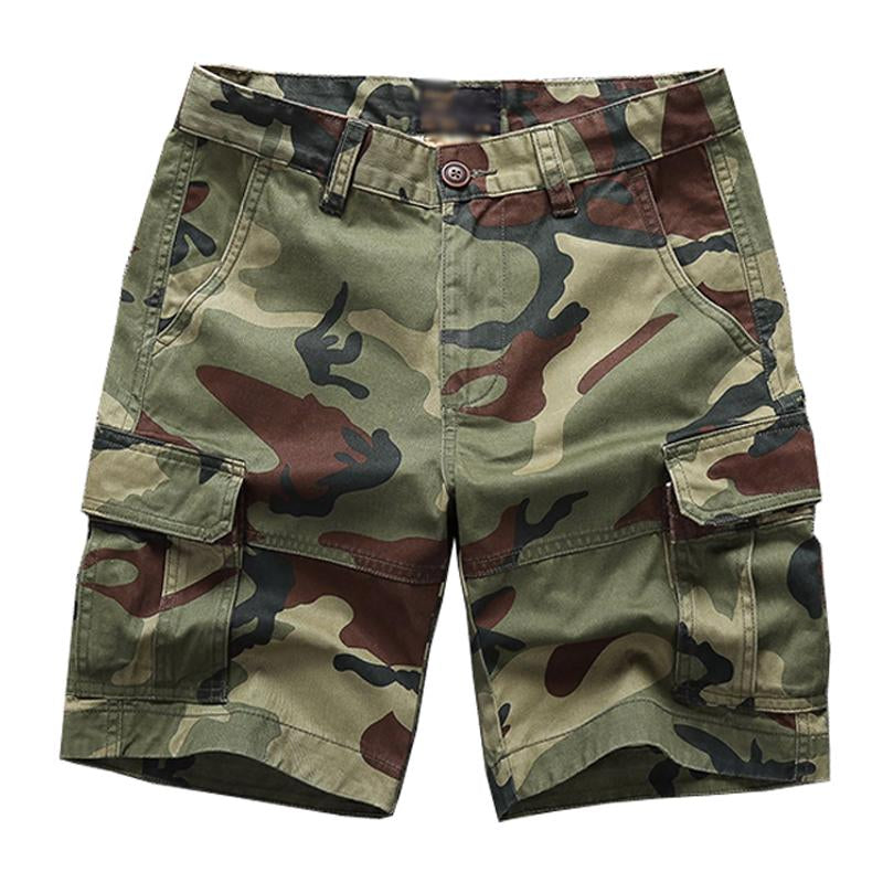Men's Retro Outdoor Camouflage Cotton Multi-Pocket Cargo Shorts 42297089M