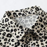 Men's Vintage Corduroy Leopard Print Long Sleeve Shirt 75993686Y