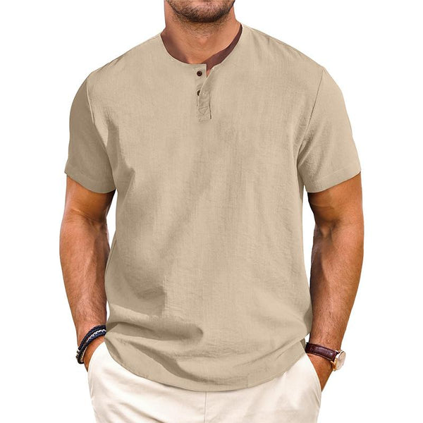 Men's Round Neck Solid Color Short Sleeve T-shirt 92025652X