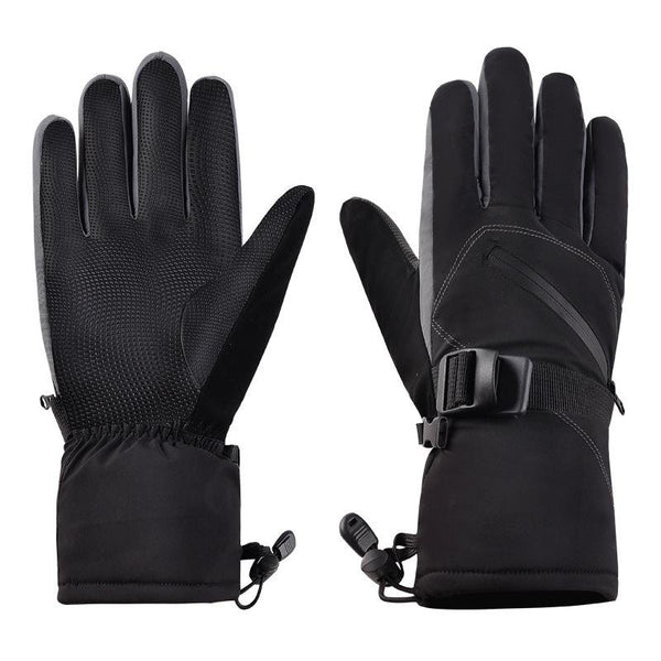 Men's Winter Adjustable Elastic Windproof and Waterproof Thickened Warm Gloves 79690967U