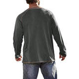 Men's Long Sleeve Crew Neck Henley Shirt 23582261X