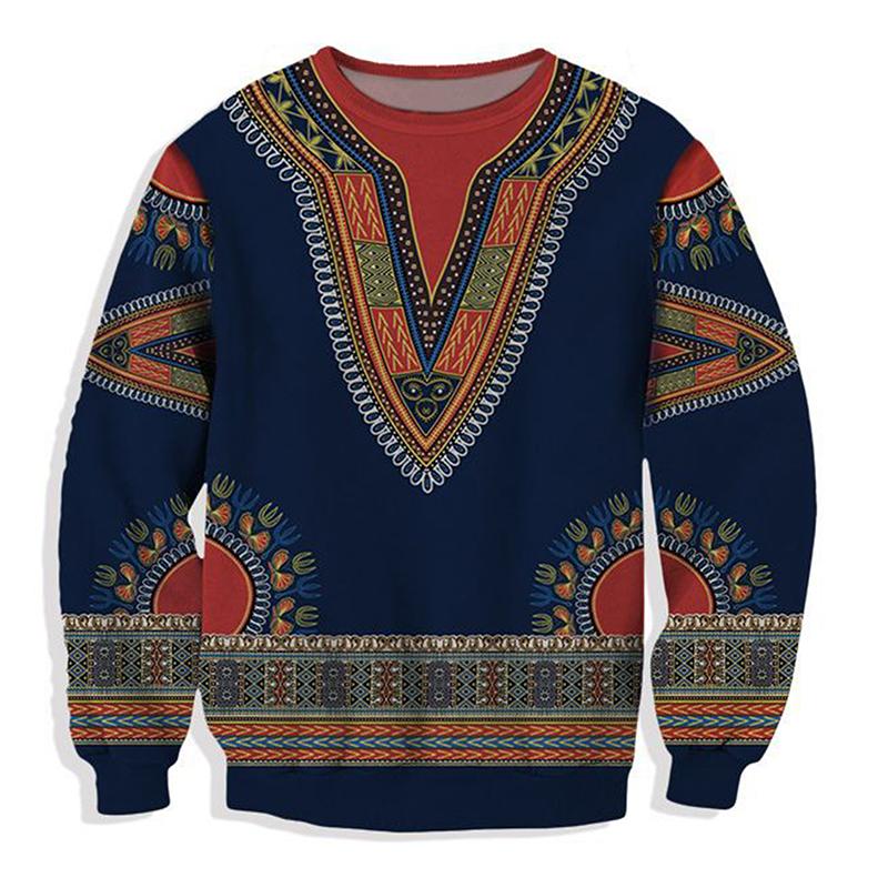 Men's Retro Ethnic Style Round Neck Sweatshirt 20266233TO