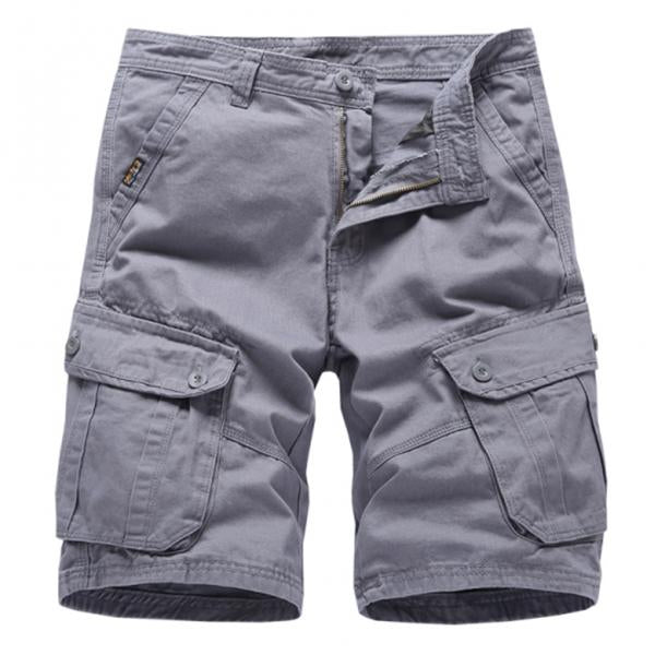 Short cargo multi-poches en coton pour homme, couleur unie, été 51006066M