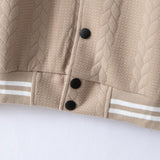 Men's Jacquard Casual Solid Color Baseball Jacket 95166234Y