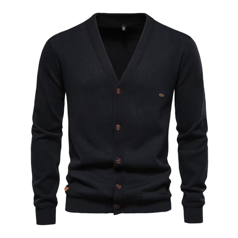 Men's Simple Casual Solid Color Knitted Cardigan 93835126X