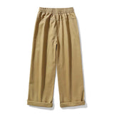 Men's Casual Solid Color Elastic Waist Loose Straight Cargo Pants 28821704M