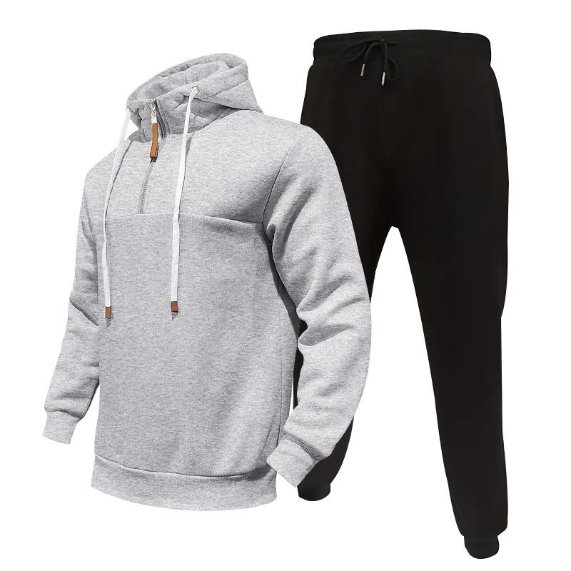 Conjunto de sudadera con capucha y pantalones deportivos con cintura elástica y cremallera holgada informal para hombre 22777738M