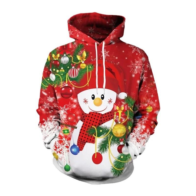 Men's Christmas Print Graffiti Casual Hoodie 17750496U