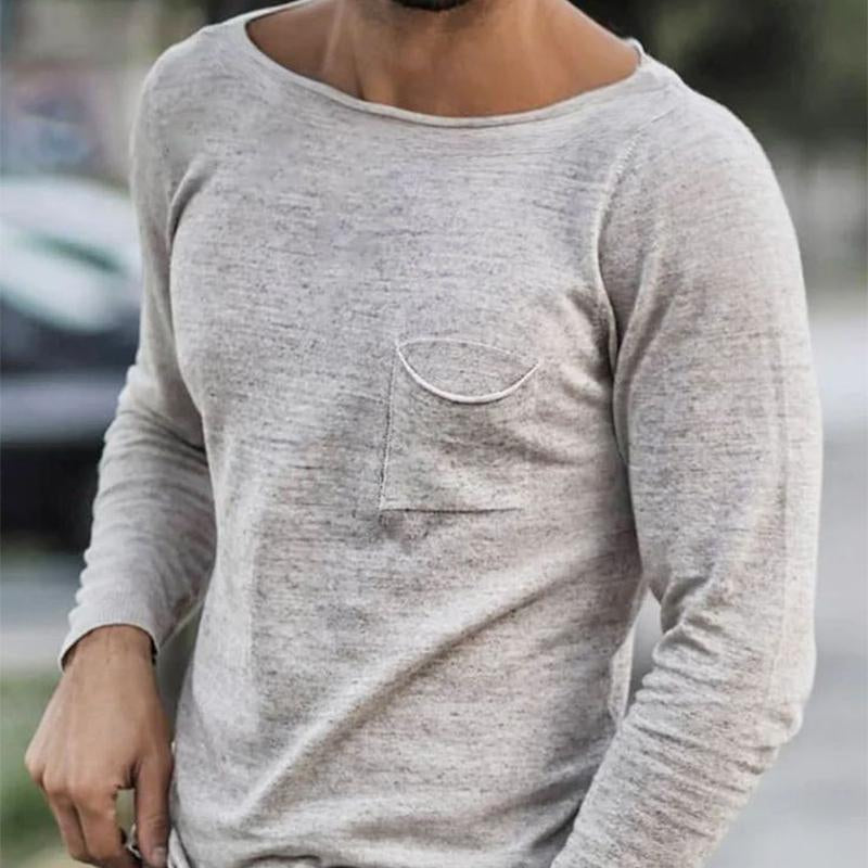 Men's Casual Round Neck Long Sleeve T-shirt 62217331U