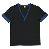 Men's Colorblock V Neck Short Sleeve Casual T-shirt 09058469Z