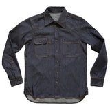 Men's Casual Multi Pocket Lapel Single Breasted Denim Long Sleeve Shirt 16818317M