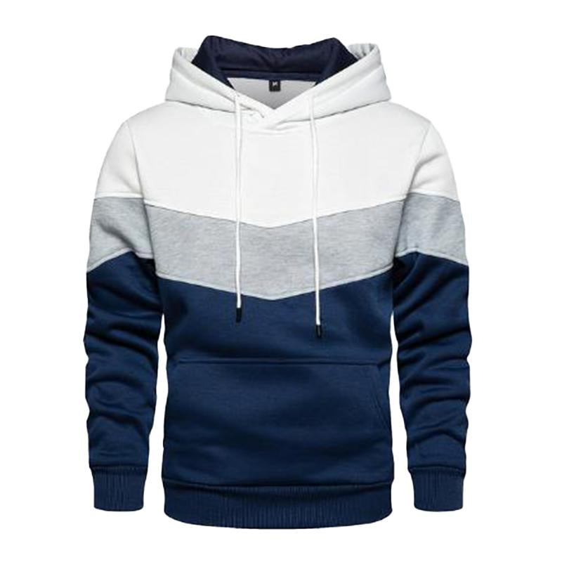 Men's Casual Sports Colorblock Patchwork Long Sleeve Loose Hoodie 79658232M