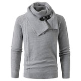 Men's Detachable Scarf Round Neck Knitted Sweater 65188807U