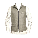 Men's Plaid Lapel Zipped Multi-Pocket Vest 36589196Y
