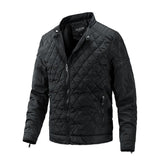 Men's Solid Quilted Padded Stand Collar Jacket 83268406Y