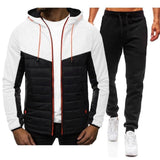 Men's Color Block Hooded Sweatshirt And Trousers Two-piece Set 33767945U