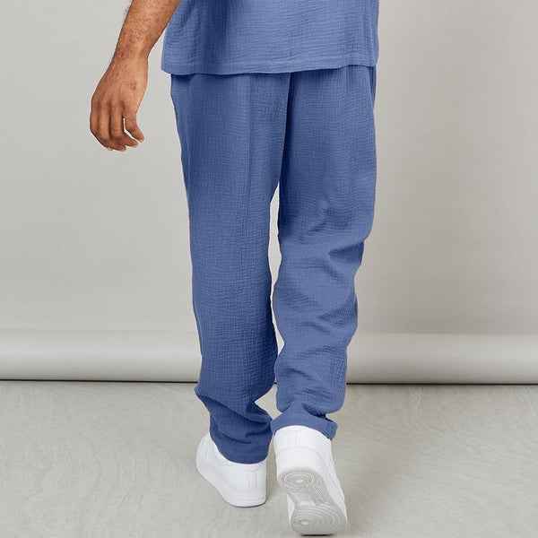 Men's Loose Casual Solid Color Drawstring Trousers 59273918Y