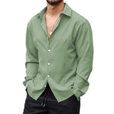 Men's Elastic Long Sleeve Mercerized Lapel Shirt 94336808X