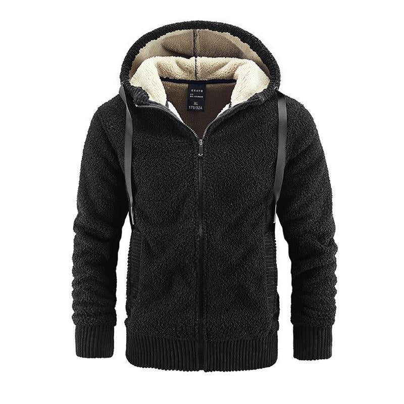 Men'S Casual Lambswool Hooded Jacket 41464038Y